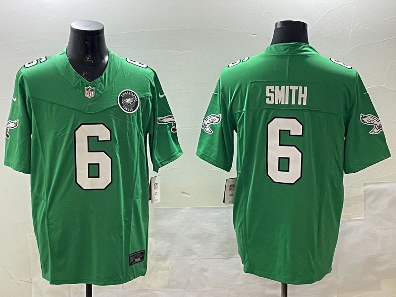 Men Philadelphia Eagles #6 Smith Green three generations 2025 Nike Vapor Limited NFL Jersey style 3->philadelphia eagles->NFL Jersey